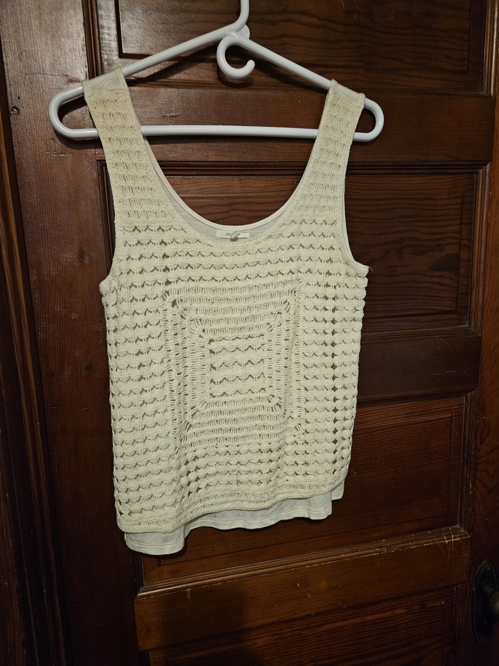 Maurices Cream Crochet Knit Tank Top